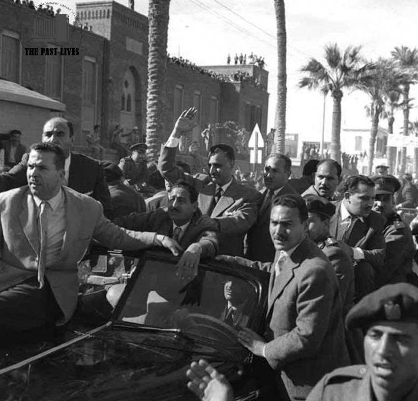 Gamal Abdel Nasser celebrating Victory Day with the people of Port Said , circa 1960