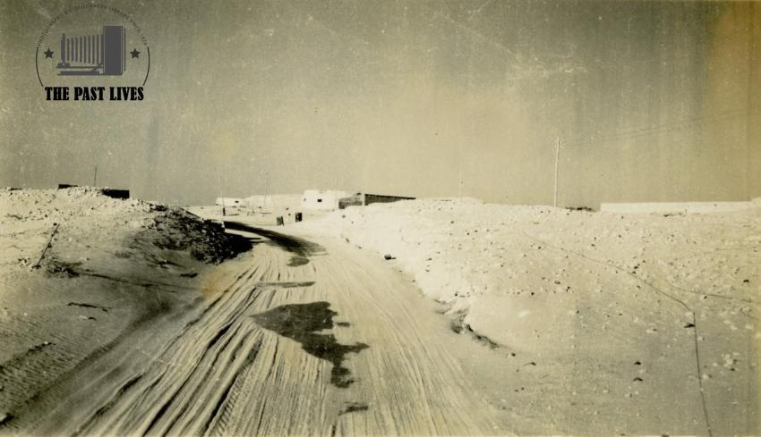 Egypt, the sandy road leading to the city of Dabaa, 1942