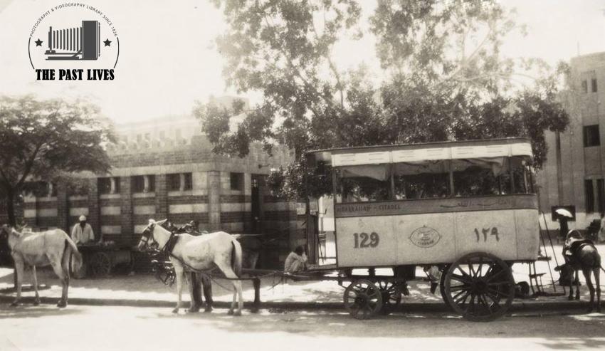 Egypt, a Sawaris cart in the streets of Cairo in 1905
