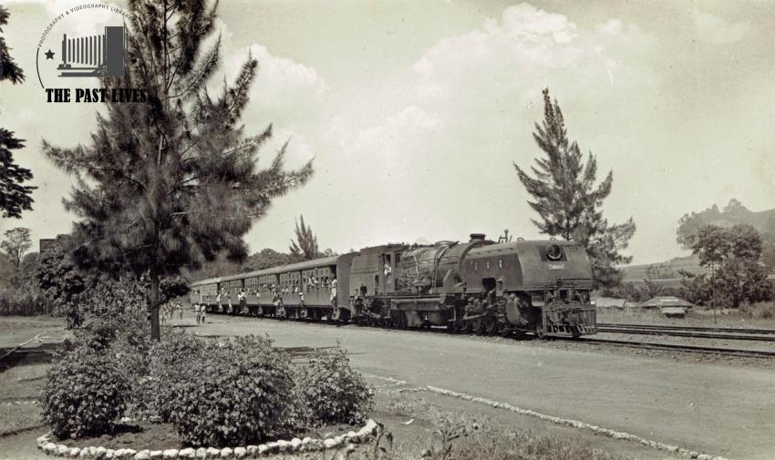 1955 Uganda, train near Kawolo station