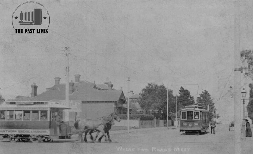Australia, horse-drawn trams in Melbourne, 1914