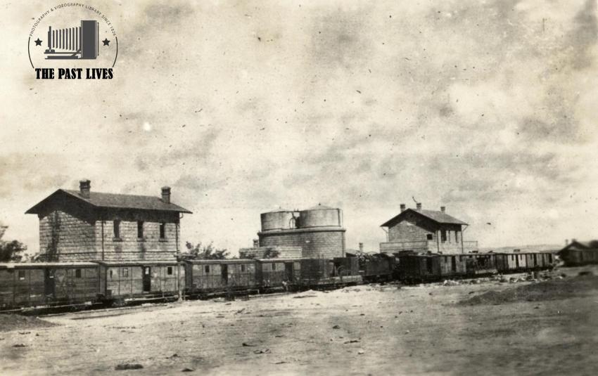 1917 Jordan, Turkish rolling stock trapped at Amman station
