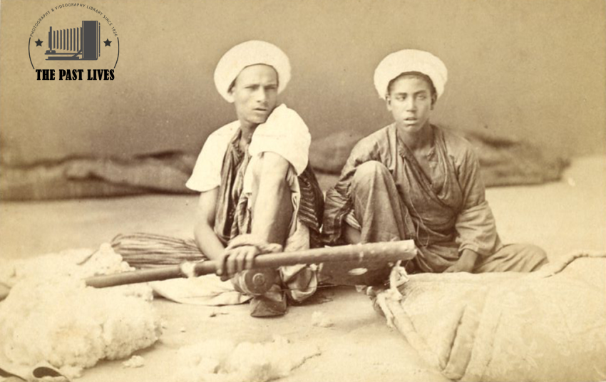al munjid Man Carding Cotton – Cairo, Egypt – 1860