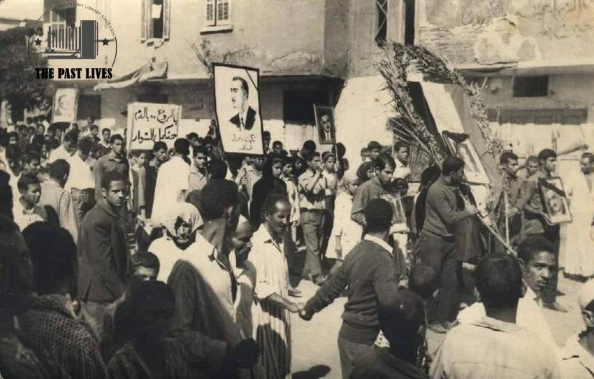A symbolic funeral for Abdel Nasser in Kafr El Kurdi, Dakahlia, 1970