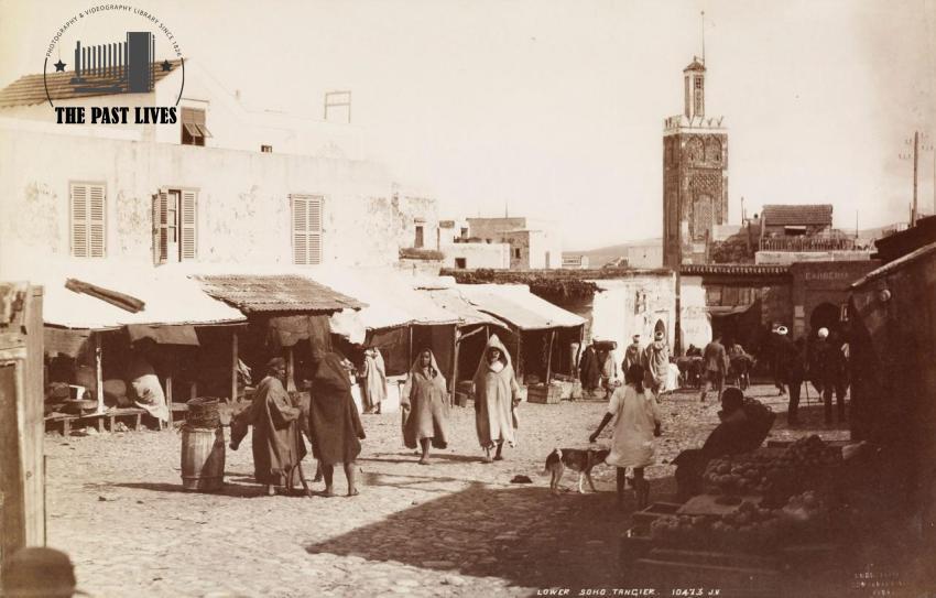 One of the markets of Tangier 1880, Morocco