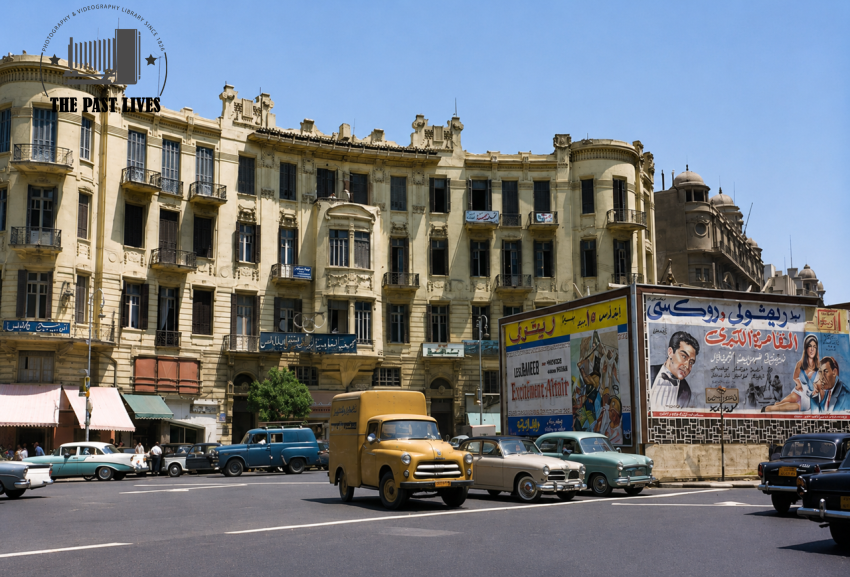 1959 Egypt, Cairo, Talaat Harb Square, Downtown