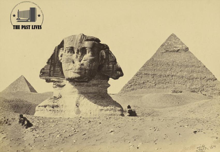 Egypt, Great Sphinx at the Giza Pyramids, 1858