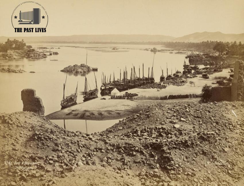 Egypt, the Nile River in Aswan, 1874