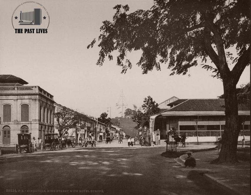 1896 Singapore | High Street with Hotel Europe