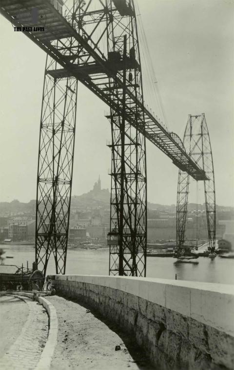 Schwebefähre über der Einfahrt zum Alten Hafen, Frankreich, Marseille 1934