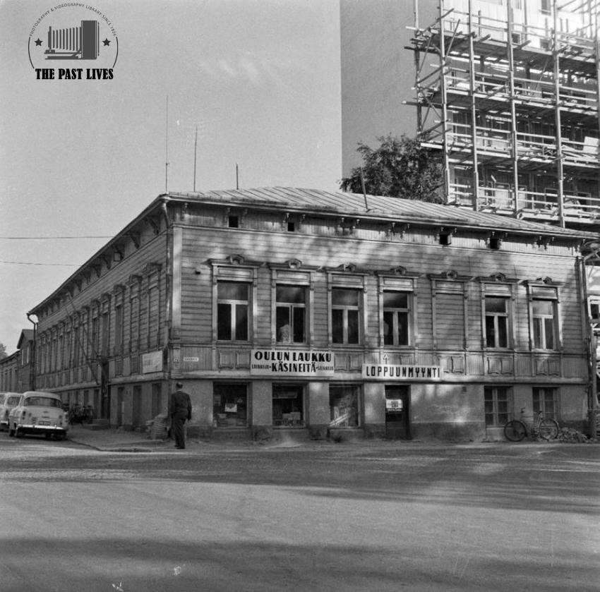 The old wooden building of Oulu Suomalainen Klubi Finland 1960