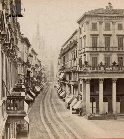 italy , Corso Vittorio Emanuele, Milan 1865