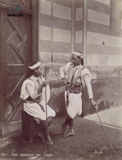 Egypt , Sais runners in Cairo 1876