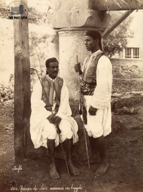 Egypt , Sais runners in Cairo 1876