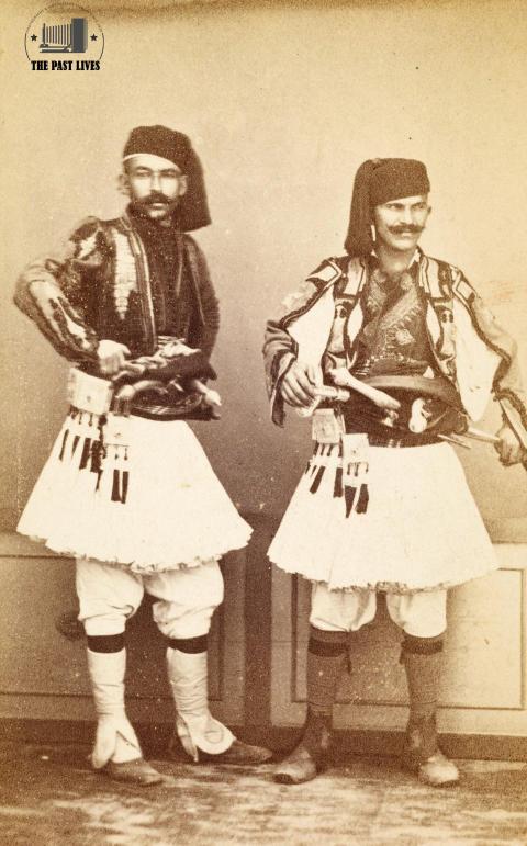 Egypt, Albanians working as grooms in 1865