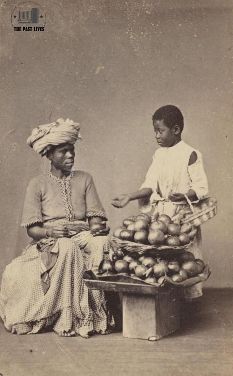 Brazil, Street Vendors with Vegetable Baskets 1864
